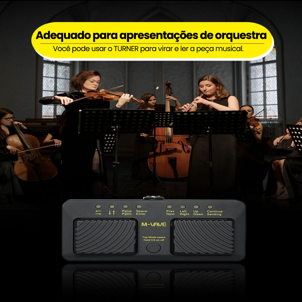 Pedal Passador de Páginas - Silêncioso e Bluetooth Turner - M-Vave