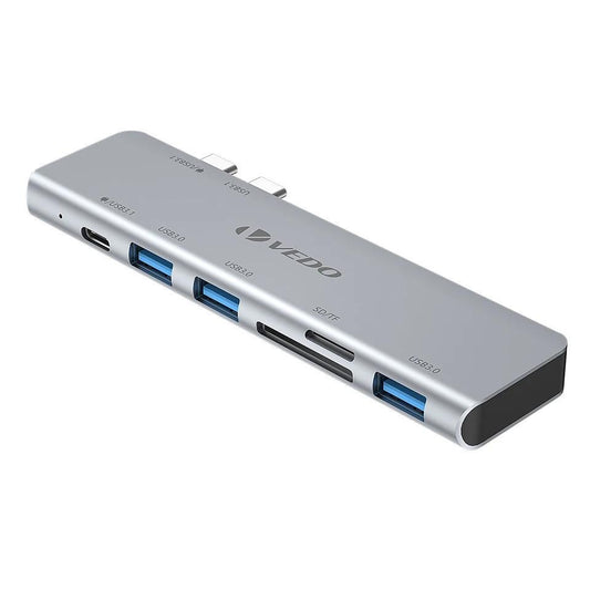 Hub USB-C 6 em 1 - Adaptador para MacBook Air 13 SD TF USB-C USB 3.0 Micro SD - Vedo