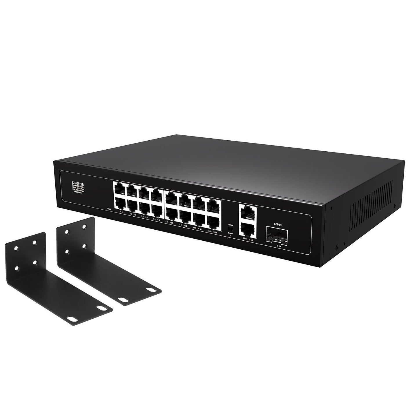 Switch Poe 16 Portas de Entrada 2 de Saída - Switches para CFTV e NVD - Kingster