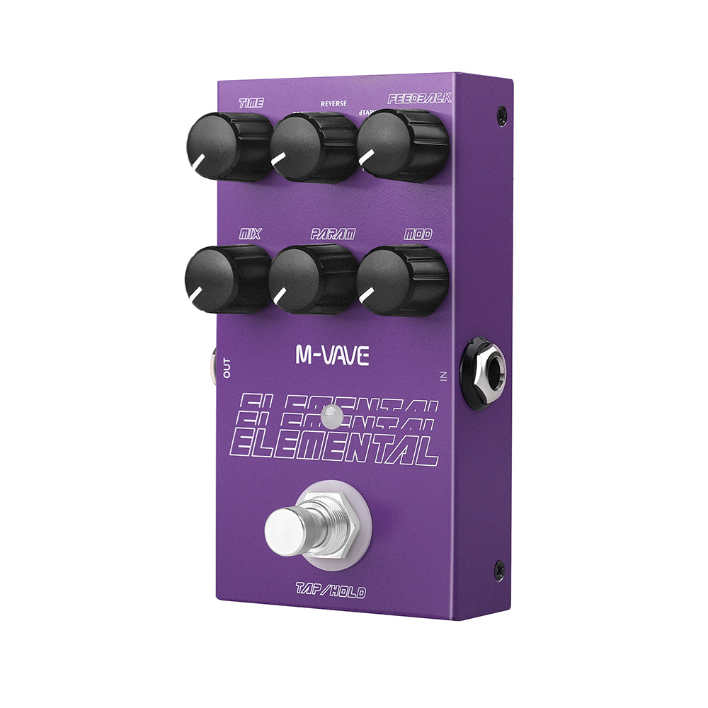 Pedal de Efeitos Delay Elemental - 9 Tipos de Atraso - M-Vave