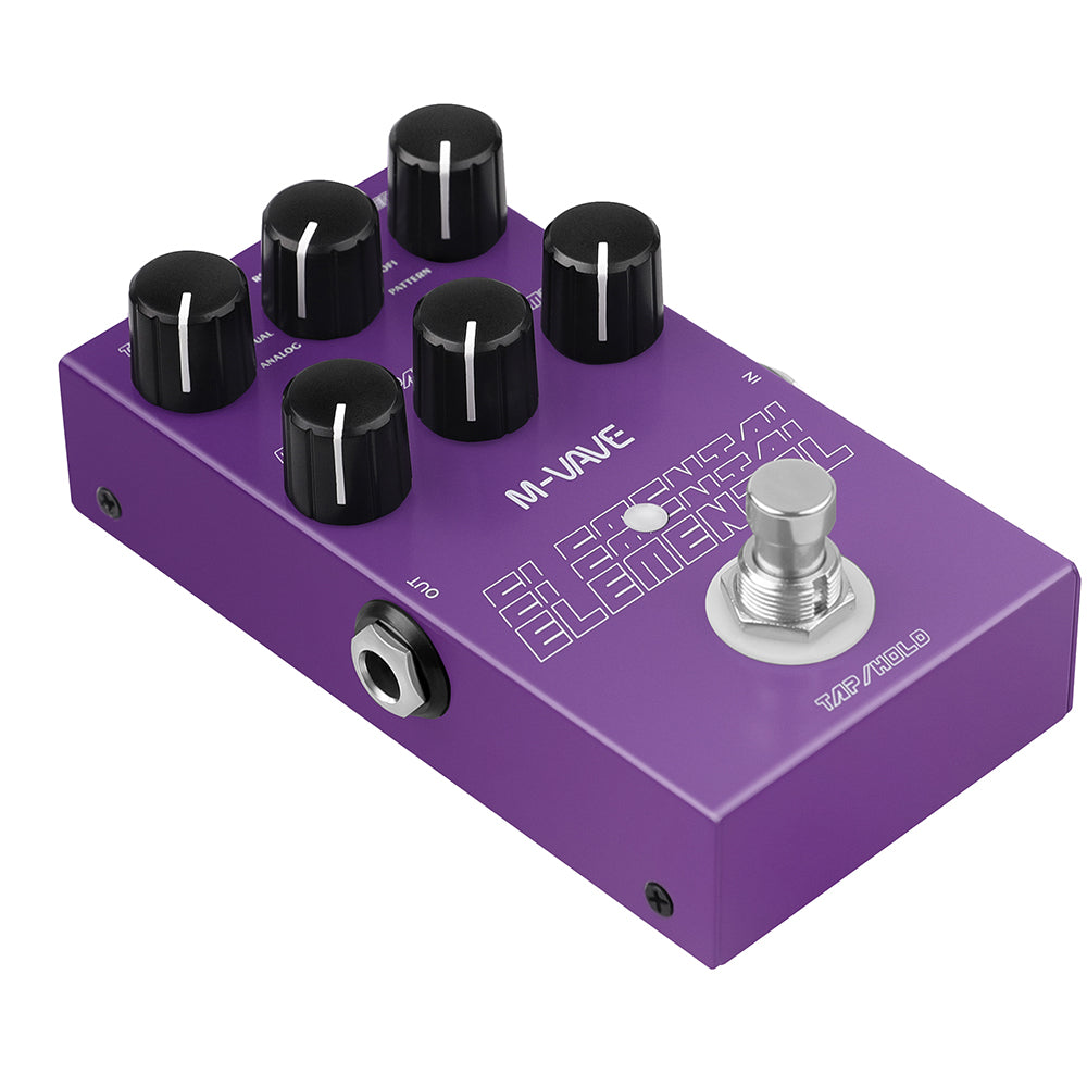 Pedal de Efeitos Delay Elemental - 9 Tipos de Atraso - M-Vave