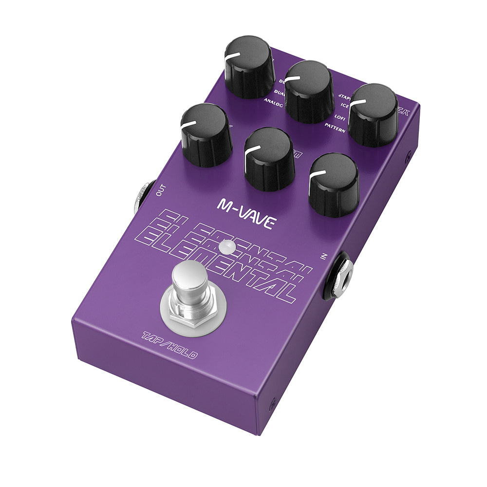 Pedal de Efeitos Delay Elemental - 9 Tipos de Atraso - M-Vave