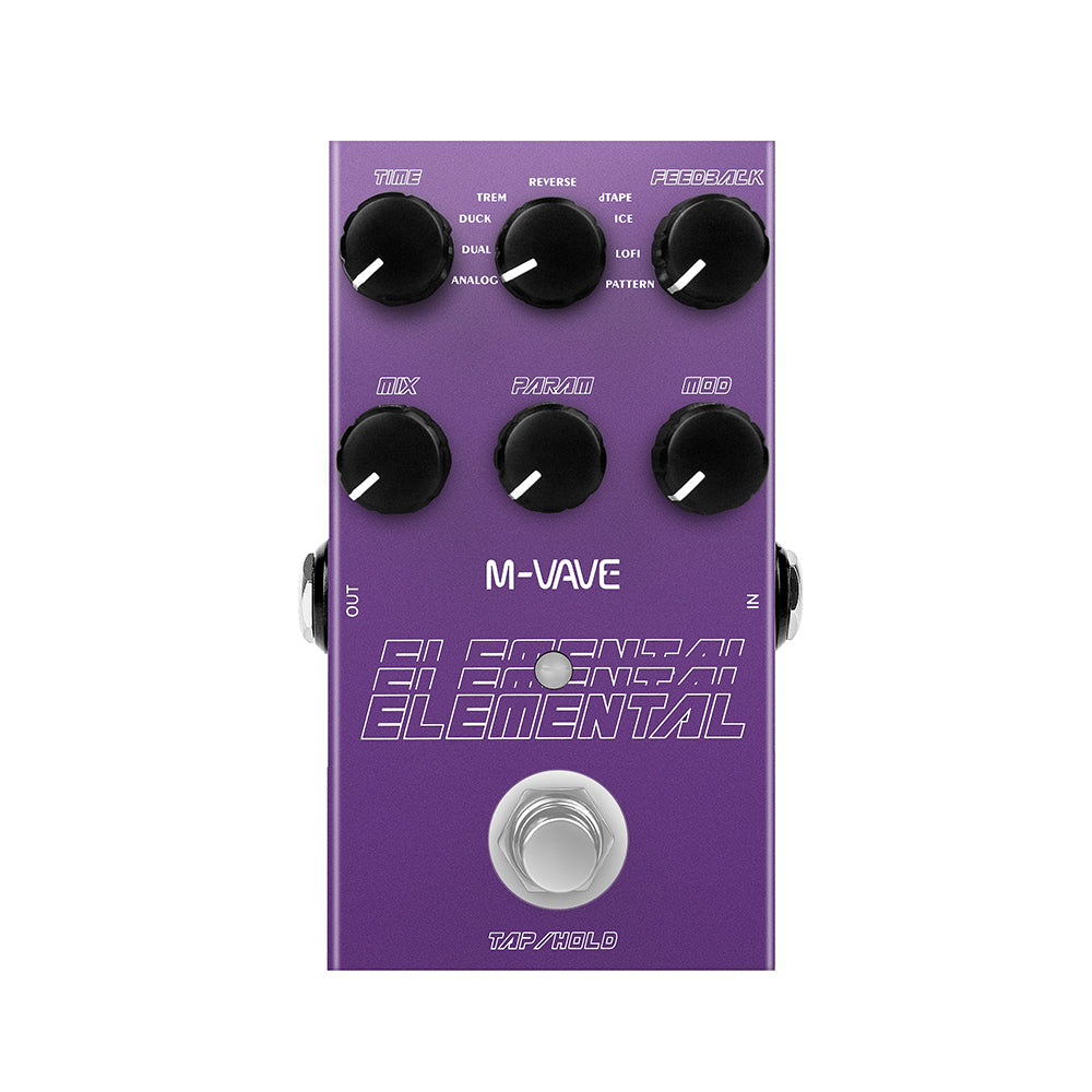 Pedal de Efeitos Delay Elemental - 9 Tipos de Atraso - M-Vave