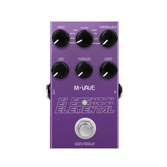 Pedal de Efeitos Delay Elemental - 9 Tipos de Atraso - M-Vave