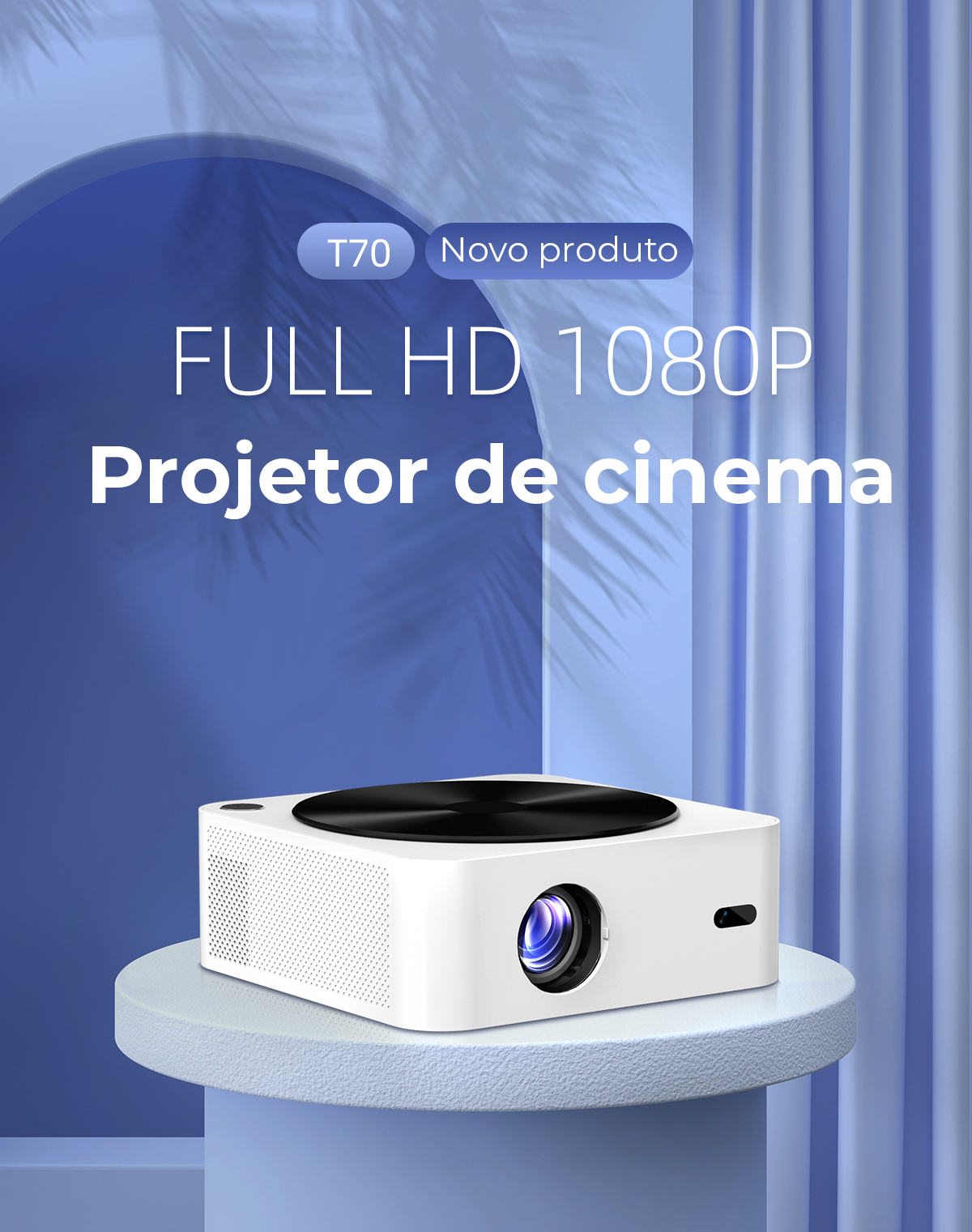 Projetor LED Portátil Full HD - Android e WIFI - Vedo