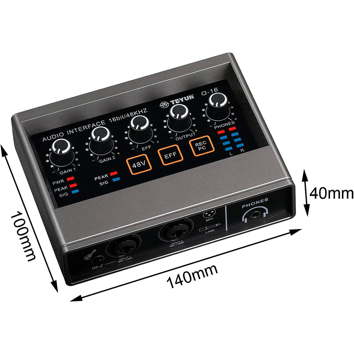 Interface de Áudio 16-bit e 48KHz - Teyun