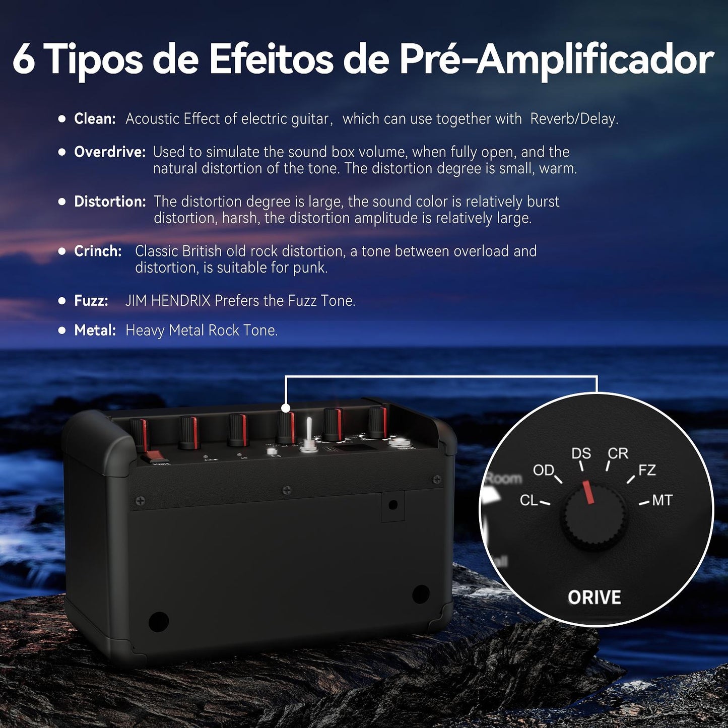 Mini-Amplificador para Guitarra ou Baixo - Vedo