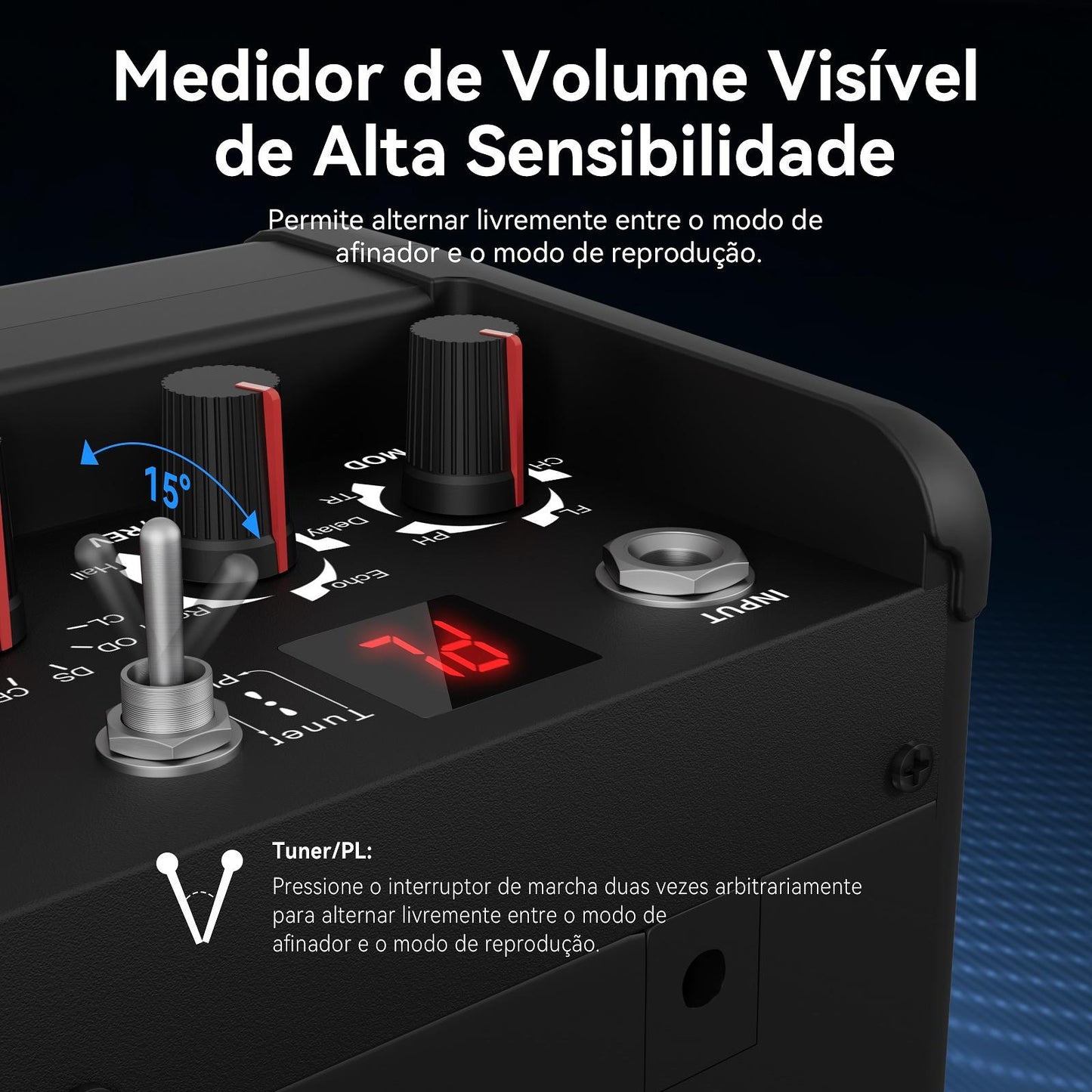 Mini-Amplificador para Guitarra ou Baixo - Vedo