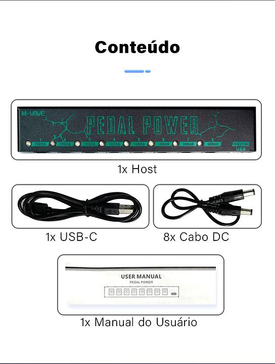 Fonte De Alimentação para Pedal de Efeito - M-Vave