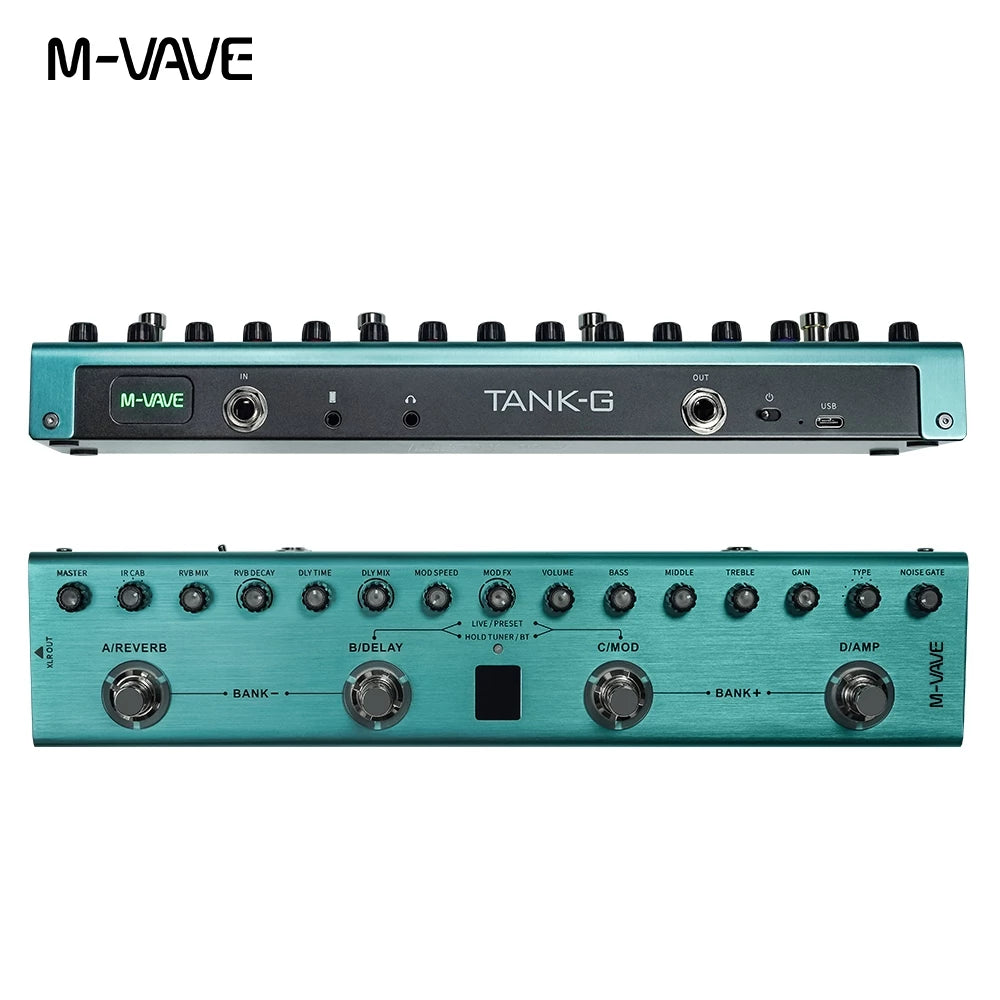 M-Vave Tank-G Pedal de Guitarra e Baixo Multiefeito  Recarregável