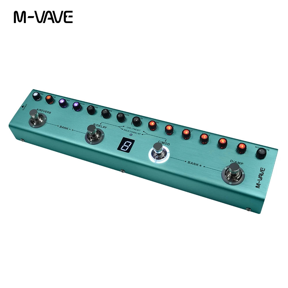 M-Vave Tank-G Pedal de Guitarra e Baixo Multiefeito  Recarregável