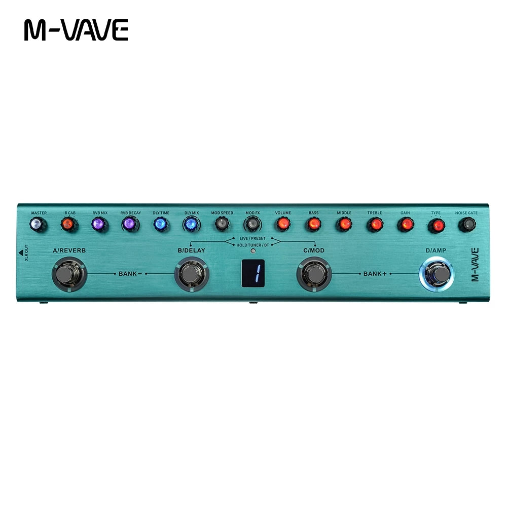 M-Vave Tank-G Pedal de Guitarra e Baixo Multiefeito  Recarregável